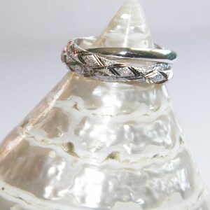 Handcrafted Sterling Silver Interlocking Triple Band Rolling Ring  Wedding Band -size US 7