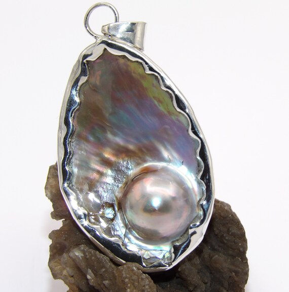 Hand Made in USA Unique .999 Fine Silver and Mother of Pearl