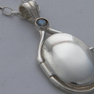 Hand Made 925 Sterling Silver 4 mm Natural Labradorite Locket Necklace H2O Just Add Water Mermaids
