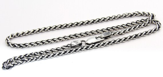 ハンドメイド 925 スターリングシルバー ウィートワイヤーチェーン 太