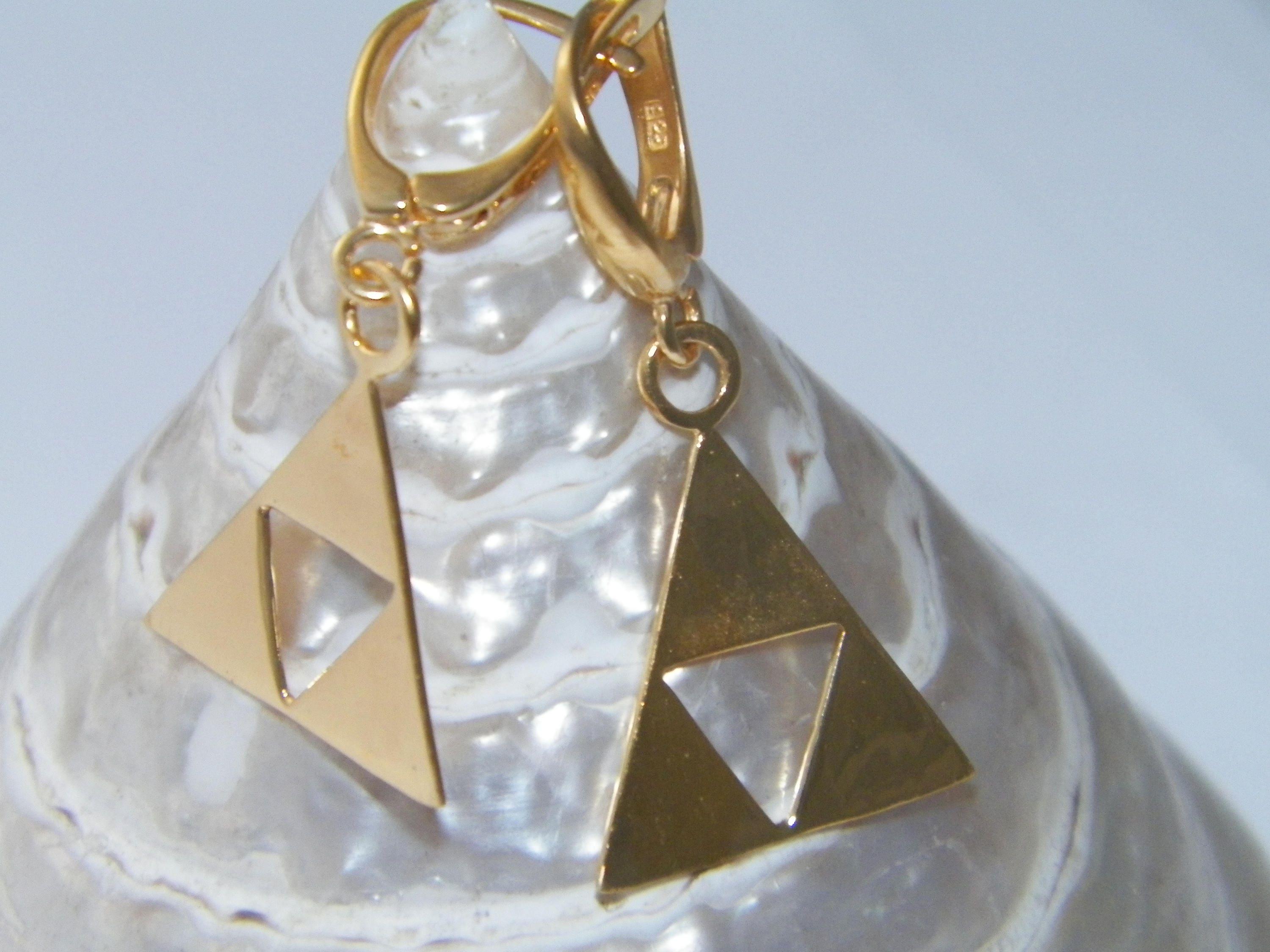 YFN Zelda Orecchini In Argento Sterling Triforce Zelda Dangle Abalone
