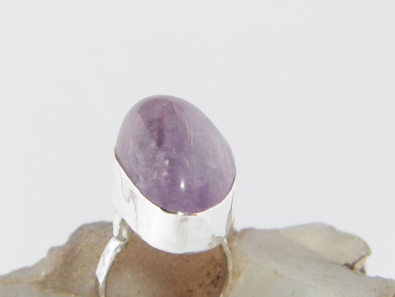 925 Argento Sterling Ametista Fatto a Mano Gemma Misura 925 Argento Sterling Ametista Fatto a Mano Gemma Misura