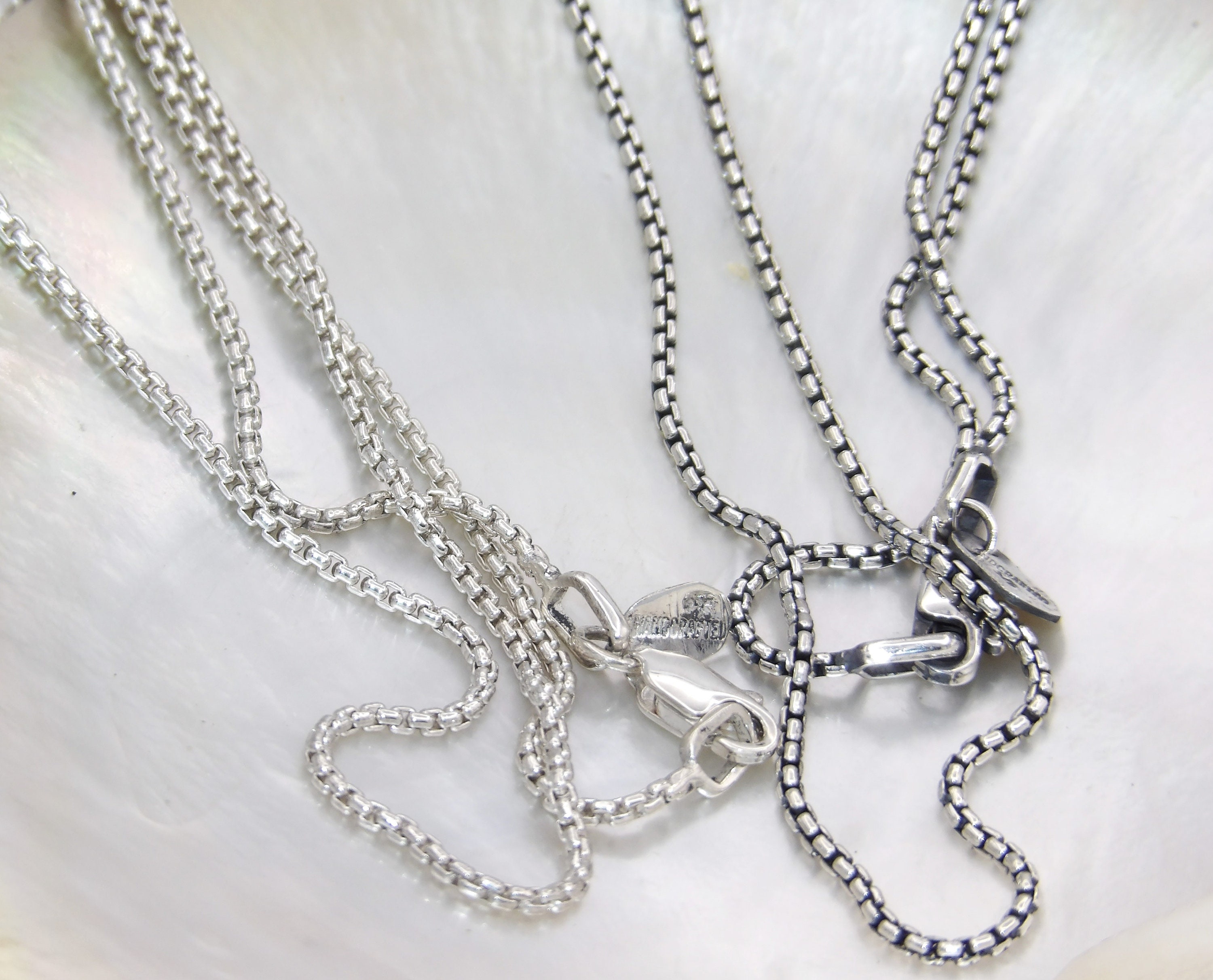 Handcrafted Solid.925 Sterling Silver Venetian Box Inka Chain 1.6