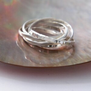 Handcrafted 925 Sterling Silver Interlocking Five Band Rolling Ring ...