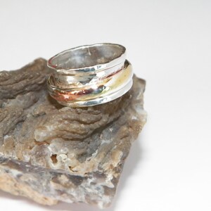 Hammered Handcrafted .925 Sterling Silver Spinner Ring Size-Custom Size image 4