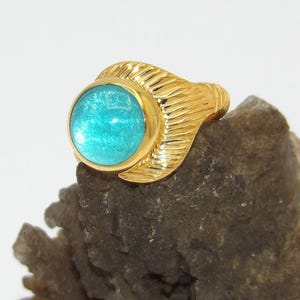 H2O Moon Ring 925 Sterling Silver FREE Shell Box Hand Made in USA  Best Blue Cabochon Mako Island of Secrets Sirena Lyla Nixie Custom size