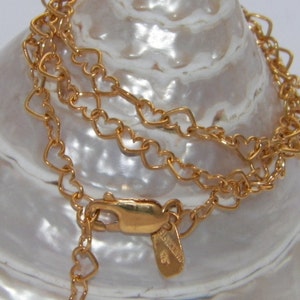 Hand Made Solid.925 Sterling Silver Heart Connet 1 micron 14K Gold Plated Necklace-Choose your length
