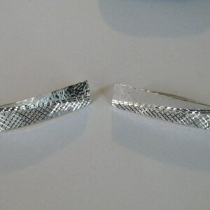 Handmade Hammered and Diamond Cut Design .925 Sterling Silver Dangle Earring