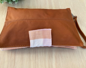 Leather Nappy Wallet, Diaper Clutch  - The best new baby or baby shower present.