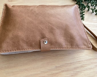 Leather Nappy Wallet, Diaper Clutch  - The best new baby or baby shower present.