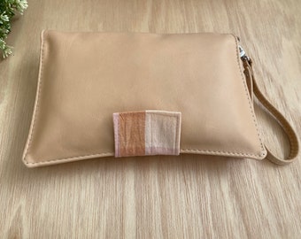 Leather Nappy Wallet, Diaper Clutch  - The best new baby or baby shower present.