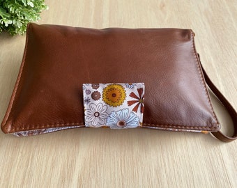 Leather Nappy Wallet, Diaper Clutch  - The best new baby or baby shower present.