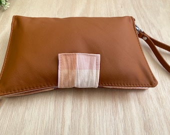 Leather Nappy Wallet, Diaper Clutch  - The best new baby or baby shower present.