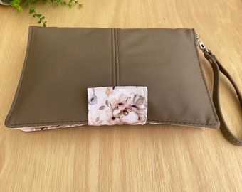 Leather Nappy Wallet, Diaper Clutch  - The best new baby or baby shower present.