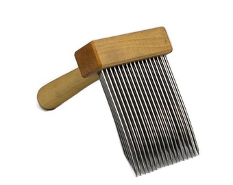 Wool Combs Quadruple Row Fine Tooth - Maple and Maple - Single Comb