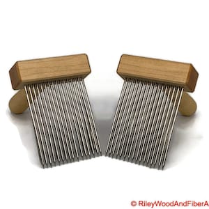 Wool Combs Double Row Fine Tooth - Maple and Maple