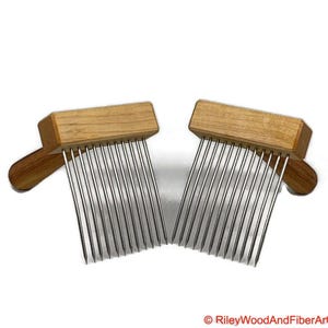 Wool Combs Single Row Standard - Maple and Hickory