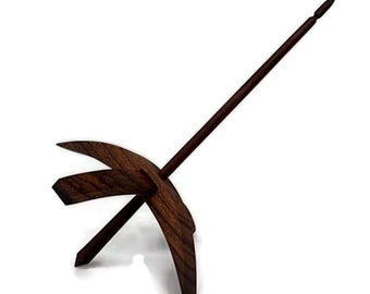 Turkish Drop Spindle Mega Quartersawn Zebra w/ Walnut