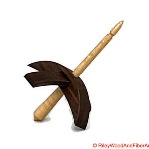 Mini Turkish Drop Spindle - Walnut Whorl with Curly Maple Shaft