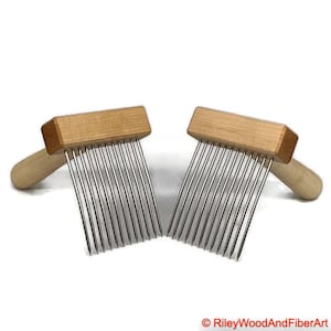 Wool Combs Single Row Standard - Maple and Maple