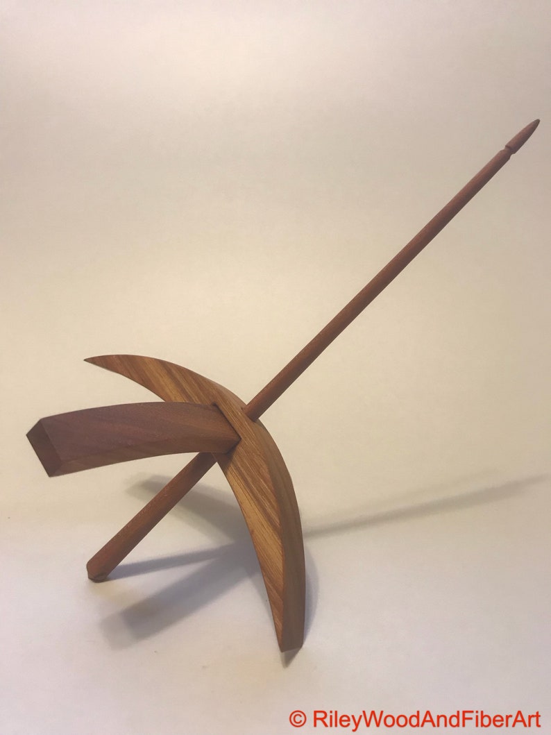 Turkish Drop Spindle Large Canary With Cherry Shaft
