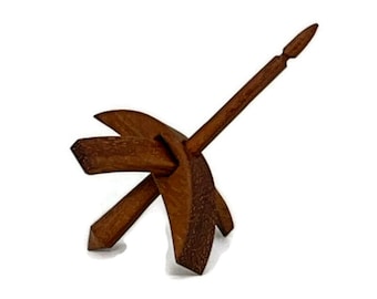 Mini broche tombante turque - Verticille de gousse de singe avec tige en cerisier