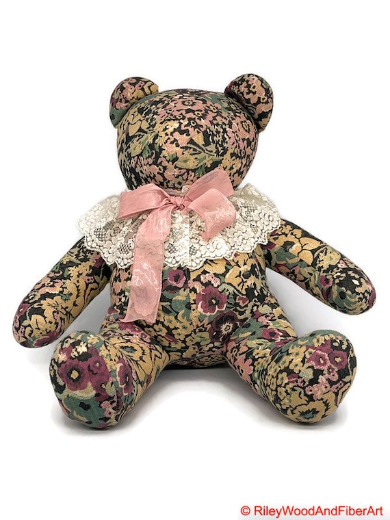 Hand made Stuffed Adult Bear Antique Floral Etsy
