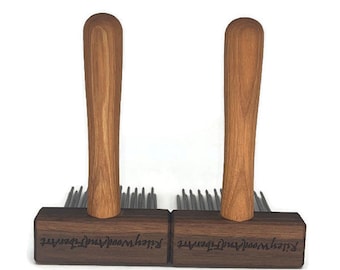 Wool Combs Double Row Standard Walnut at Demarcation w/ Hickory