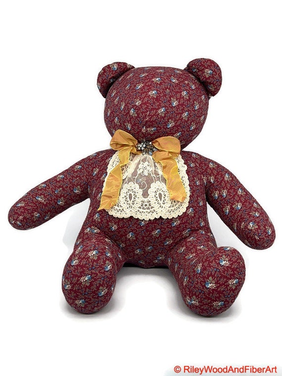 Hand made Stuffed Adult Bear Red Vines Floral Etsy