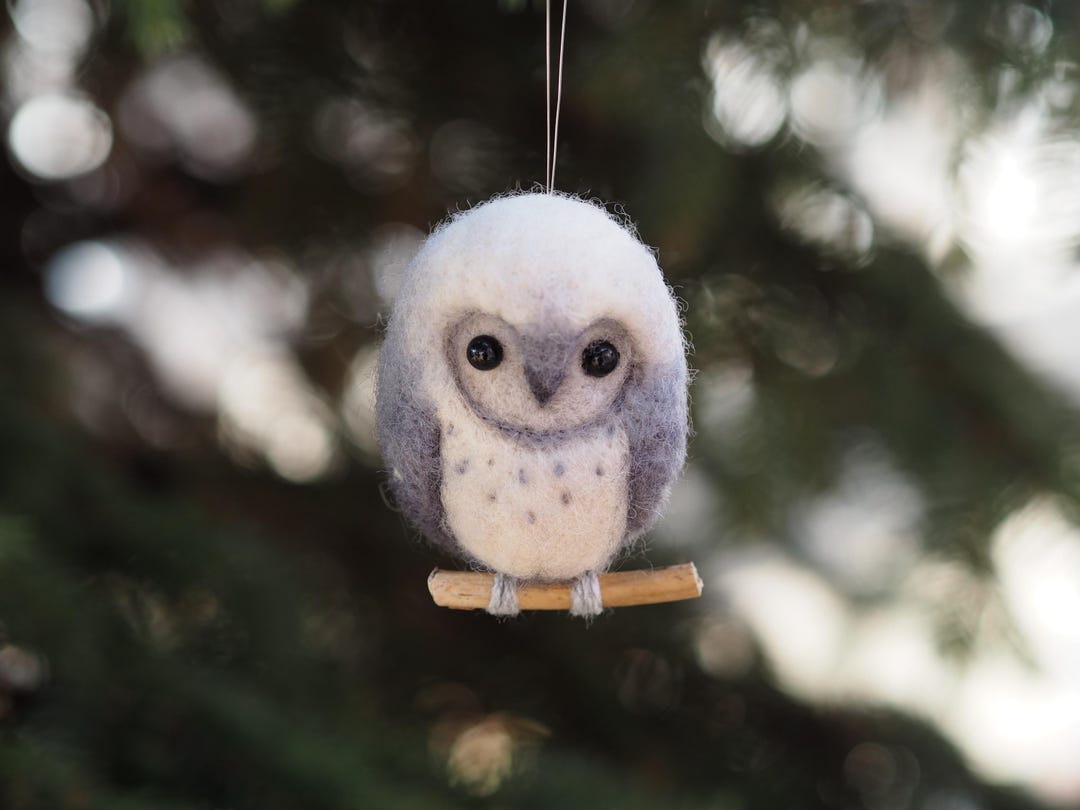 Owl Wool Sculpture, Handmade Needle Felted Owl, Sweet Small