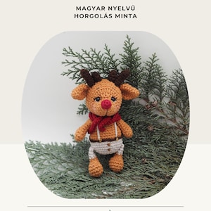 Horgolt rénszarvas bébi magyar nyelvű elkészítési útmutatója