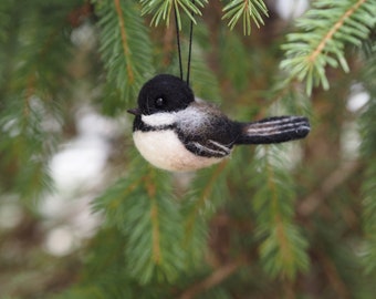 Christmas bird ornament, bird tree ornament, Christmas tree decor, Felt bird figurine, Tree decoration, Holiday decoration, Bird decoration