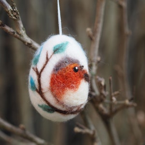 Easter egg ornaments, felted Easter decorations, Spring branch tree ornaments, hanging egg decor, decorative egg, felt egg, robin decor