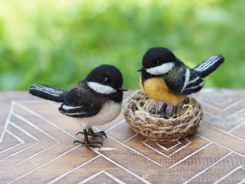 Needle Felted Miniature Realistic Chickadee Felted Bird Etsy
