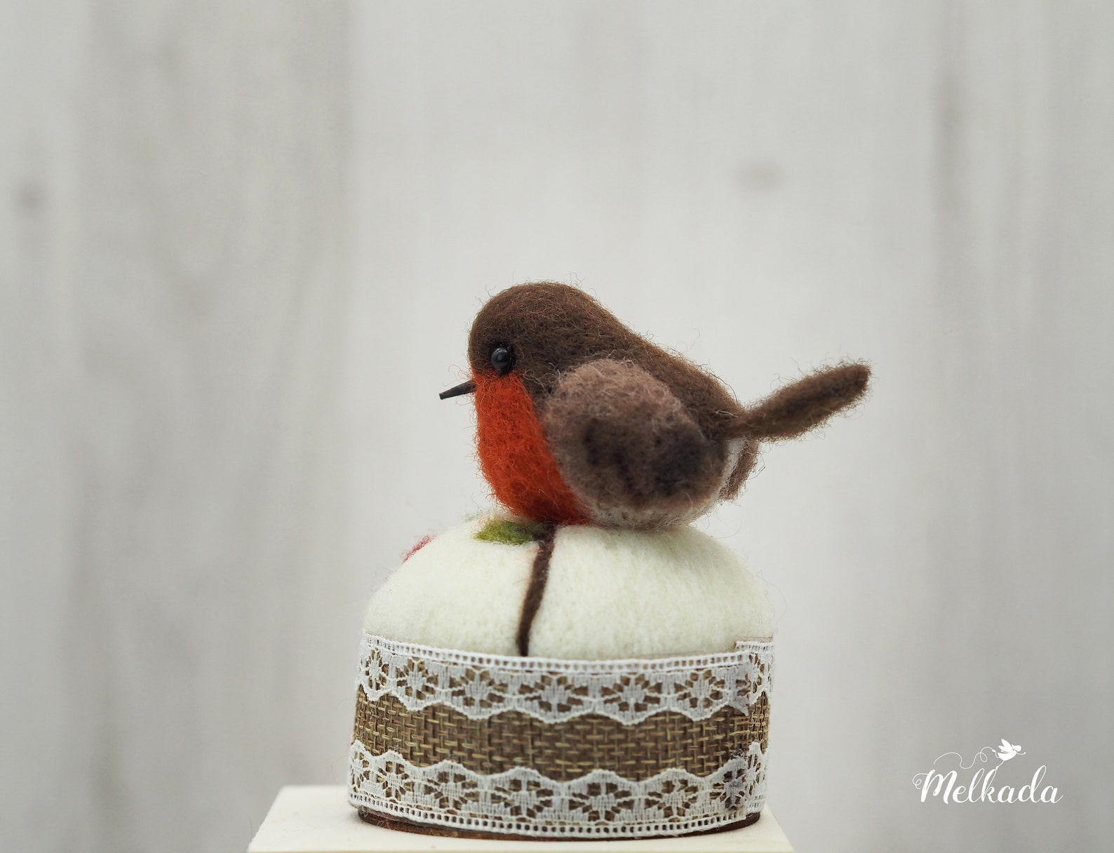 Robin Pincushion Felt Robin Bird Pincushion Bird Art Bird Etsy