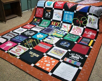 Memory Quilt, T-Shirt Quilt, Bereavment, Graduation, Concert, Life quilt, (Crib to King size) This listing is for DEPOSIT ONLY