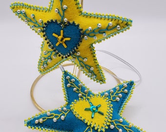 Felt Ornaments, Christmas Tree,, Bowl Fillers, Gift Decoration, Door Hangers, beaded stars,baby, wedding,birthday,family reunion