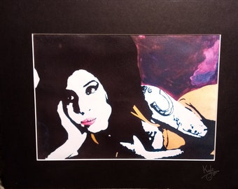 Amy Winehouse Drawing Amy Winehouse Portrait Original Etsy
