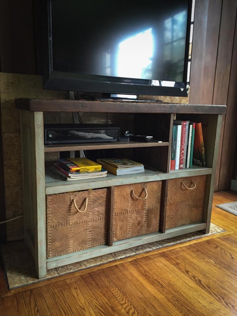 TEVÊ reclaimed distressed wood TV stand / media console / LP Etsy