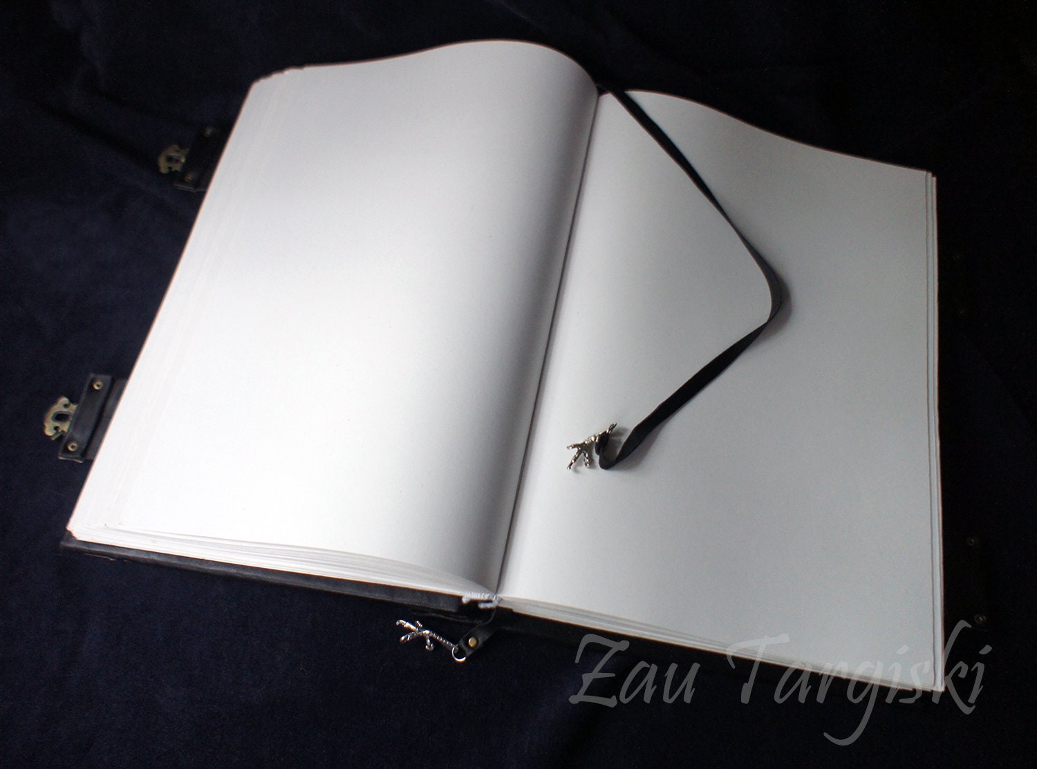 Big Leather Journal Grimoire Book of Shadows With a Crow and Etsy