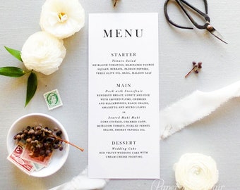 Wedding Menu Cards - Wedding Menus - Elegant Calligraphy Script - 5x7" or 4x9.25" Printed Menus, Customizable | Serif Affair