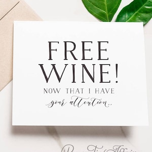 Tarjeta divertida para dama de honor - Tarjetas para la fiesta nupcial - Propuesta de dama de honor - Tarjeta divertida para dama de honor - Amante del vino - Tarjeta para dama de honor / WPC208