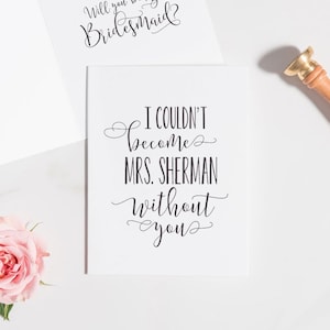 Customized Bridesmaid Proposal Card, Will You Be My Maid of Honor, Flower Girl, Matron of Honor - Bridesmaid Proposal, Future Mrs | WPC406