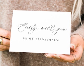 Colored Will You Be My Bridesmaid, Bridesmaid Proposal, Simple and Cute, Maid of Honor, Bridesmaid Ideas, Personalized | WPC214