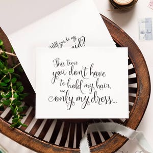 Funny Will You Be My Bridesmaid-kaartenset - Be My Maid of Honor, matron of Honor, kaart voor universiteitsvrienden, grappige bruidsmeisjekaart | WPC209