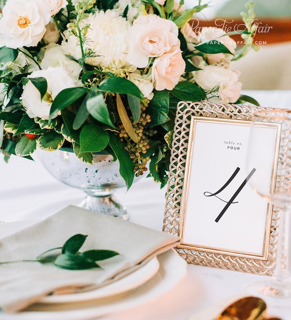 Table Numbers - Wedding Table Cards - Table Number - Modern, Script  - 5x7" or 4x6" Printed, Custom Wedding Decor | Classic Calligraphy