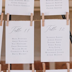 Printed Seating Chart Cards, Romantic Calligraphy, Wedding Reception, Guest Name Cards, Signage, Name Cards Eternal Love image 4