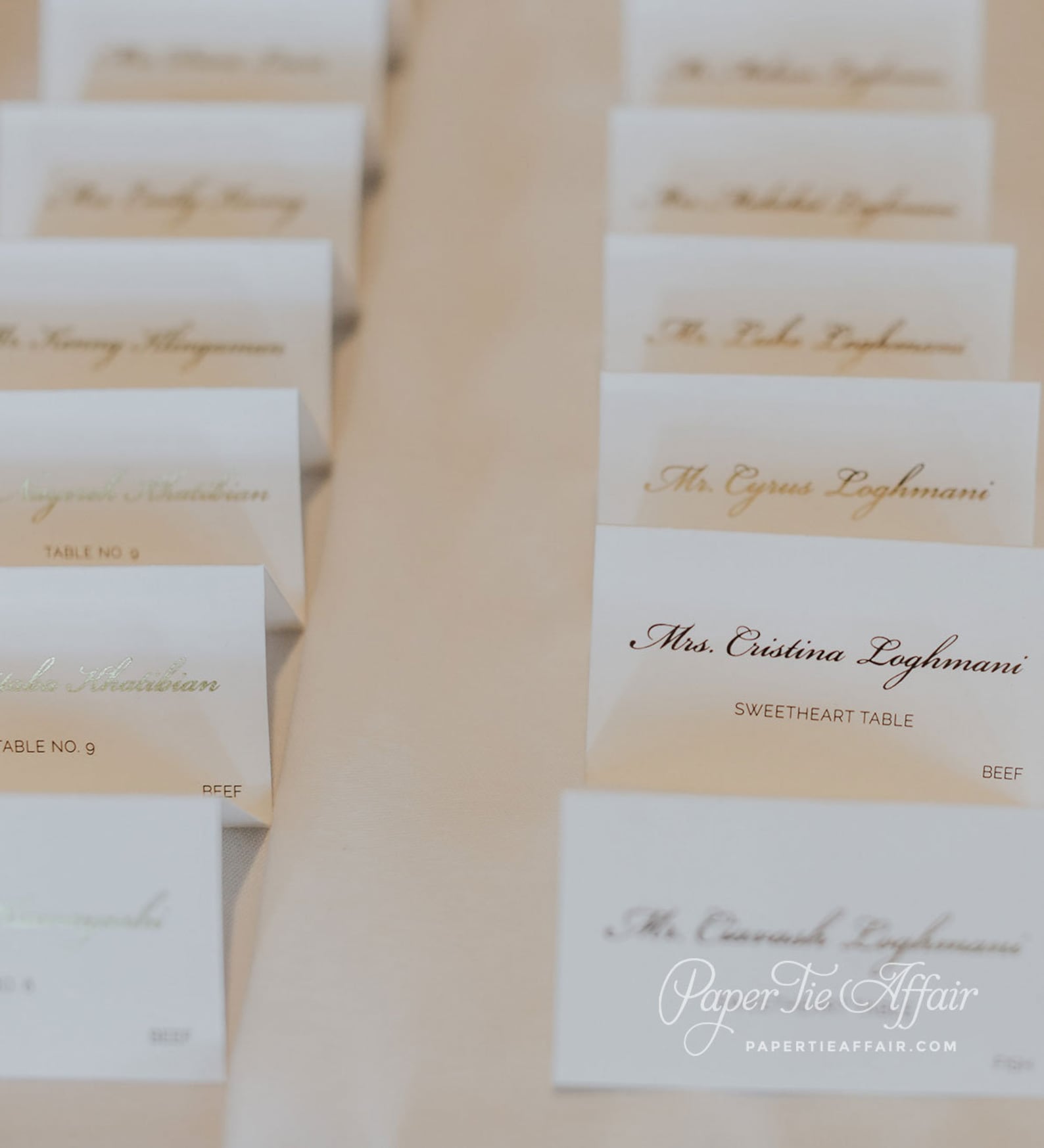 Gold Foil Wedding Place Cards, Wedding Escort Card, Calligraphy Script Gold Foil Wedding Place Cards, Wedding Escort Card, Calligraphy Script