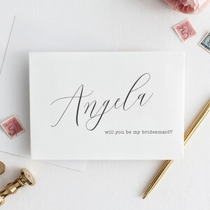 Personalized Will You Be My Bridesmaid Card - Bridesmaid Cards - Bridal Party Cards - Bridesmaid Proposal , Maid of Honor | Typewriter Name