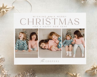 Holiday Photo Card - Christmas Photo Cards - Horizontal - Holiday Photo Cards, Double Sided, Customizable | Modern & Merry